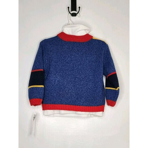 B.T. Kids Boys Sz 2T Construction Dog Work Zone Sweater White Turtleneck Set NWT - Picture 2 of 6